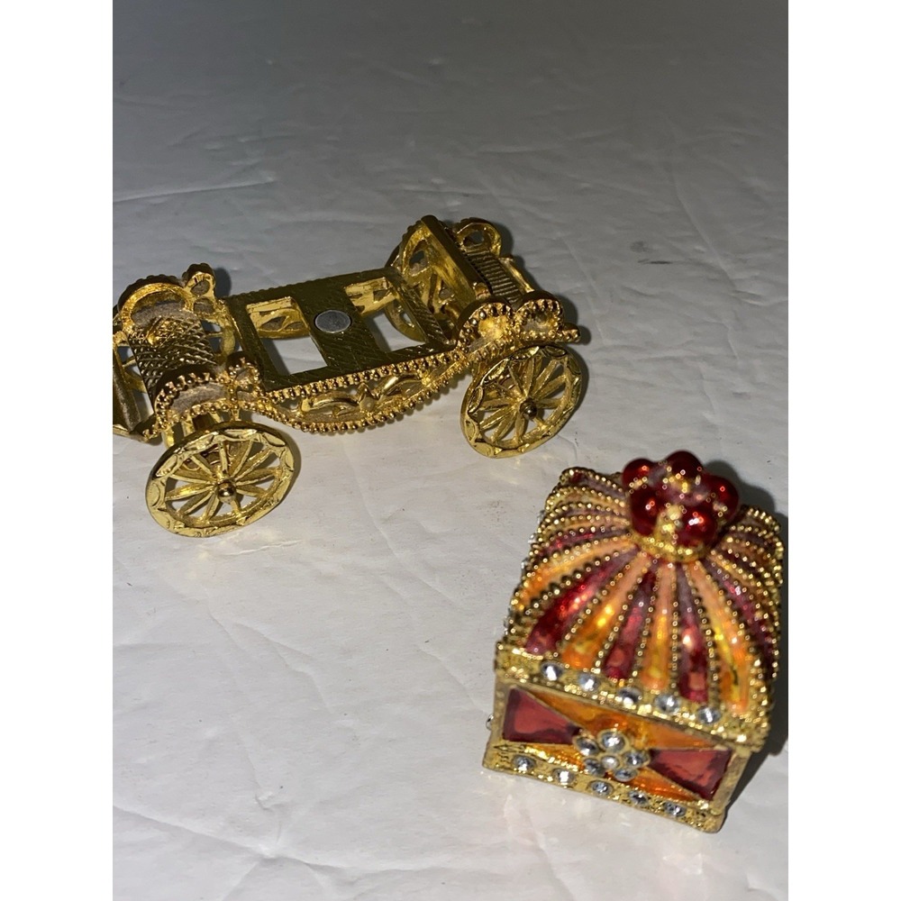 Jeweled Chariot Trinket Jewelry Display Box - Picture 8 of 11